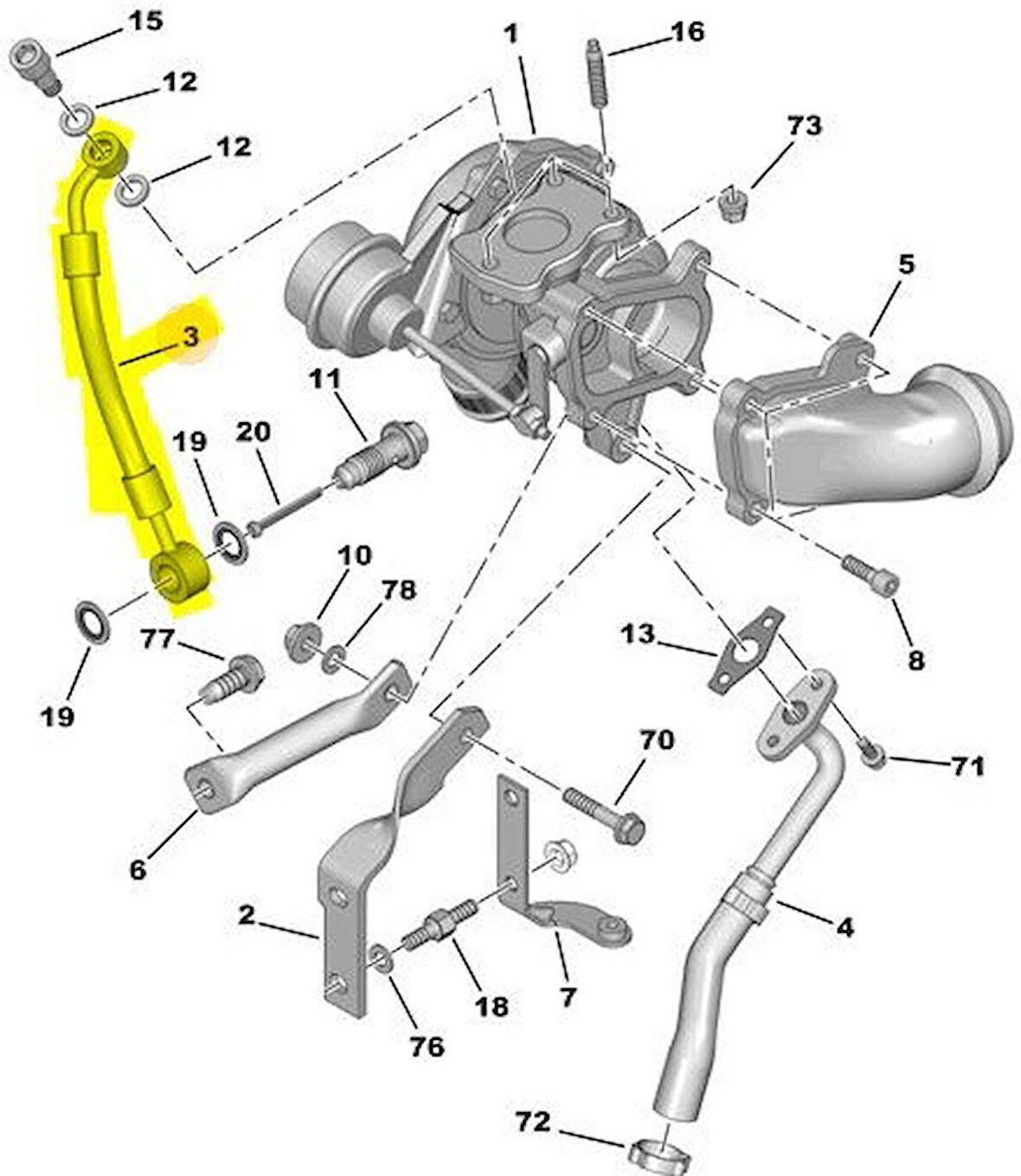 Citroen C5 Turbo Borusu [Orjinal] (116438)